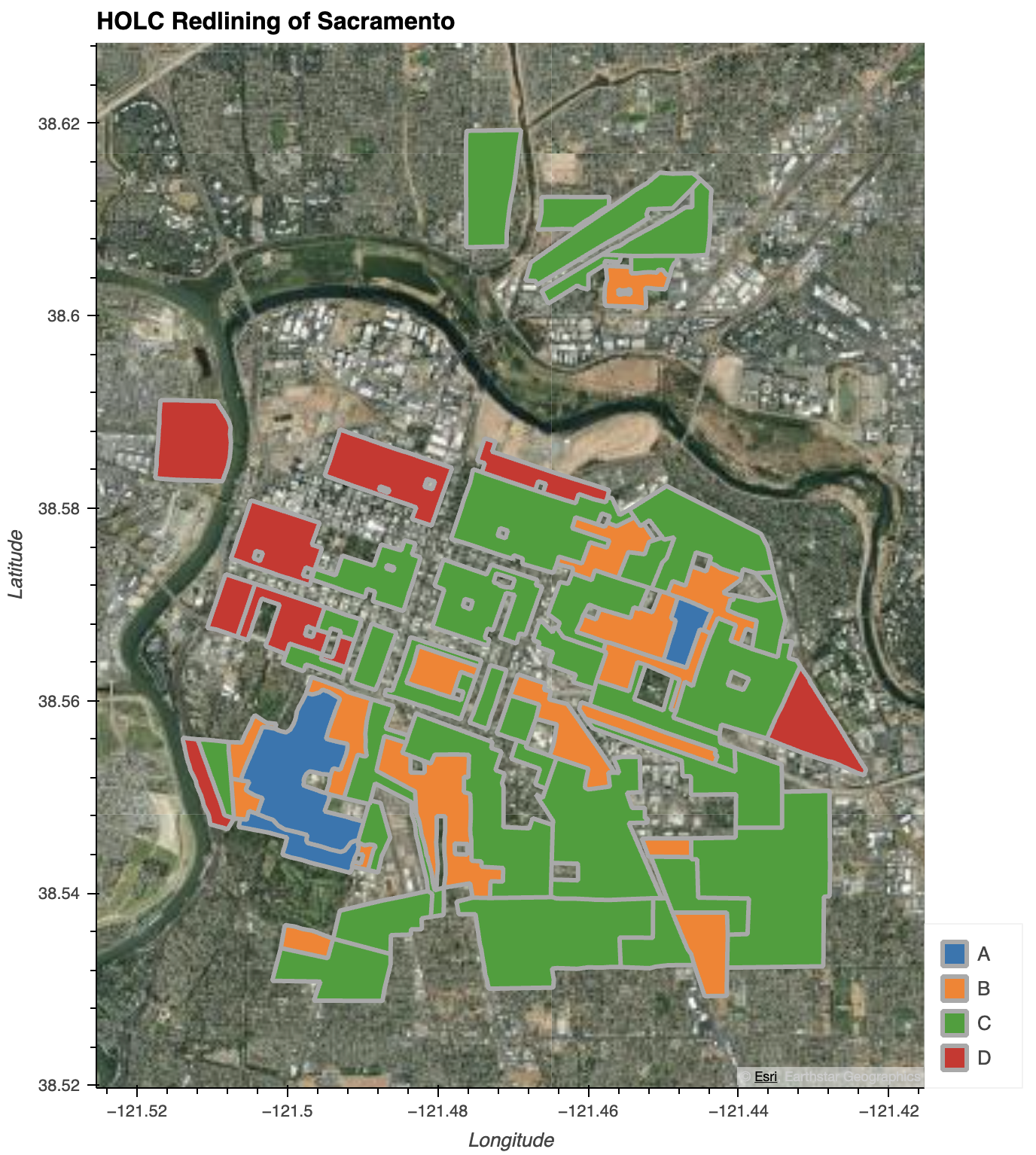 HOLC Sacramento Redlining